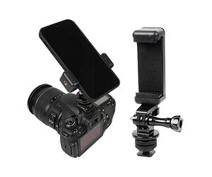 TELESIN Eyeon Hot Shoe Mount Kit de Support de téléphone pour DSLR pour iPhone13/12/11 Pro Max/X/XR, Samsung pour Go Pro Hero, Ins ta 360 One X/R, DJI OSMO Action Camera Fixation sur Appareil Photo