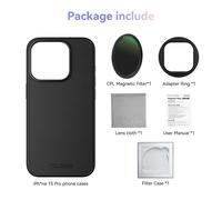 TELESIN-Filtre CPL VND pour iPhone 15 pro 15 pro max,avec étui de protection d'objectif,accessoires - Type For 15 pro CPL