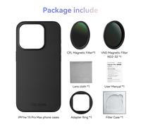 TELESIN-Filtre CPL VND pour iPhone 15 pro 15 pro max,avec étui de protection d'objectif,accessoires - Type For 15promax VND CPL