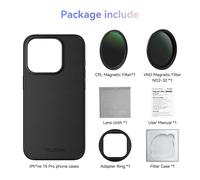 TELESIN-Filtre CPL VND pour iPhone 15 pro 15 pro max,avec étui de protection d'objectif,accessoires - Type For 15 pro VND CPL