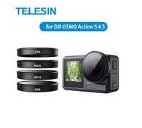 TELESIN Filtres CPL et ND 8 16 32 pour DJI OSMO Action 5 Pro 4 3 AGC Glass Aluminum Frame Filters Kit Action Camera Accessories