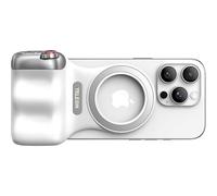 TELESIN Grip 2 Poignée magnétique pour smartphone avec télécommande Bluetooth, support ergonomique pour photographie et vidéo, compatible avec iPhone MagSafe et Android, blanc