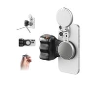TELESIN Fun Shot Poignée Smartphone (Noir) + C03 Lampe (Argenté) Set | Poignée Smartphone avec Détachable Télécommande Bluetooth & Filetage 1/4, pour iPhone/Android, Selfies/TikTok
