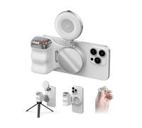 TELESIN Fun Shot Smartphone Handle Grip + C03 Lampe Magnétique pour Selfie (Argenté) Set, Compatible avec iPhone et Android, Kit de Création pour Selfies/Photographie/TikTok/Appels Zoom/Vidéo