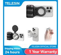 TELESIN Fun Shot téléphone caméra prise de vue poignée support de téléphone magnétique aide au tir poignée de télécommande pour iPhone et Android Noir Pas de lumière