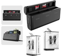 TELESIN Gopro Batteria e Caricabatterie per Gopro Hero 12/11/10/ 9, 2 Schede di Memoria TF, 1750 mAh et fente TF carte étui