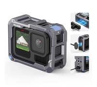 TELESIN Housse de protection en aluminium pour GoPro Hero 13 12 11 10 9, accessoires de cage pour Go Pro avec filetage de 1/4" et sabot froid, prend en charge la libération rapide et la charge