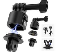 TELESIN Kit de base adaptateur de montage à dégagement rapide pour accessoires GoPro, avec interface 1/4 pour caméra Insta360 DJI Action Osmo Pocket Selfie Stick Sac à dos poitrine cou