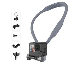 TELESIN Kit de support magnétique pour tour de cou avec clip de téléphone, adaptateur vertical, collier POV selfie, lanière et accessoires pour GoPro 13 12 11 10 9 8 Insta360 X5 Go3 Ace Pro DJI Action
