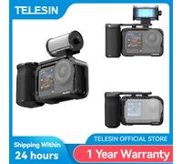 TELESIN - Kit de télécommande d'aide à la poignée, ensemble en alliage d'aluminium pour Cage de lapin DJI OSMO Action6, étui de protection à dégagement rapide