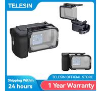 TELESIN - Kit de télécommande d'aide à la poignée, ensemble en alliage d'aluminium pour Cage de lapin DJI OSMO Action6, étui de protection à dégagement rapide