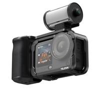 TELESIN Kit poignée en Alliage d’Aluminium pour DJI Action 6 Accessoires avec Cage de Protection métallique & Lampe vidéo RGB magnétique, Lampe LED Portable avec diffuseur, CRI 95+, Support Cold Shoe