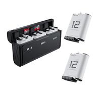 TELESIN ° Lot de 2 batteries Enduro avec kit de chargeur de poche super durable avec indicateur d'alimentation intelligent prenant en charge la charge rapide pour GoPro Enduro Hero 12 Hero 11 Hero 10