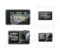 TELESIN [Lot de 3] Protecteur d'écran pour DJI Osmo Action 5 Pro Accessoires, 0,3 mm Dureté 9H Ultra HD Avant et Arrière Protecteur d'écran + Film d'objectif, Verre Trempé Protecteur Résistant aux