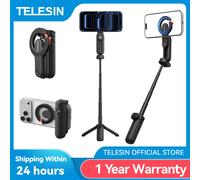 TELESIN Mini mousqueton magnétique, support de téléphone portable avec télécommande sans fil pour prise de vue, poignée, perche à selfie et trépied pour smartphone No Fill light Set