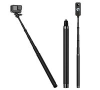 Télesin Perche à selfie en fibre de carbone pour GoPro GoPro Max Hero 9 8 7 6 5 Insta 360 One R One X Go 2, DJI Osmo Action Selfie Monopode Léger Amovible Extensible (116 cm)