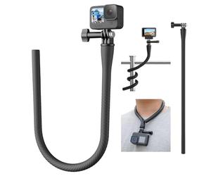 TELESIN Perche à Selfie Flexible avec Support en Forme de Queue de Singe pour GoPro Hero 13/12/11/10/9/8/7/Max/Mini Black, DJI OSMO Action, Monopode, Accessoires pour Caméra d'action