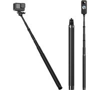 TELESIN Perche à selfie invisible en fibre de carbone réglable avec vis de 6,35 mm pour caméra d'action panoramique Insta 360 One X2 et One X3