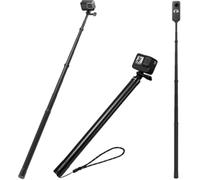 TELESIN Perche à Selfie Ultra Longue Compatible avec GoPro Hero11/10/9/8/Max, Insta 360 One R/RS One X, Osmo Action, 6 Longueurs de Perche légère en Fibre de Carbone 3 m