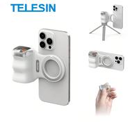 TELESIN Poignée de caméra de style DSLR avec déclencheur magnétique compatible avec iPhone et Android. Bouton de déclenchement sans fil amovible, vis 1/4", prise en main ergonomique et confortable Poi