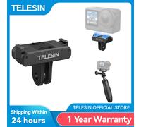 TELESIN pour DJI OSMO Action 6 Qucik libération magnétique deux griffes adaptateur accessoires de montage Interface double griffe