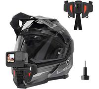 TELESIN Sangle de Menton Casque de Moto pour GoPro Hero 13/12/11/10/9/8/7/6/5/4, DJI OSMO Action, Insta360, Silicone Antidérapant, Facile à Installer, Accessoires de Caméra d'action (2ème Génération)
