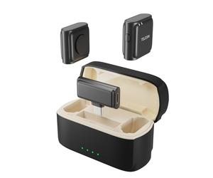 Telesin set de microphones lavalier sans fil avec 2 émetteurs et USB-C pour smartphones