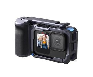 TELESIN Street Grip Kit pour Hero 9-13 | avec Cage Métallique Rabbit | Poignée Grip avec Design à Bascule | Coque en Alliage d’Aluminium | Emplacement Carte TF | Accès Rapide Batterie | Poignée Vlog