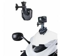 TELESIN Support Aluminium pour Pare-Brise de Moto avec Pince de Fixation Compatible avec Hero 13 12 11 10 9 Insta360 DJI Osmo Action 6 5 Pro 4 3 2 Accessoires pour Motos et caméras d'action.