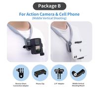 TELESIN-Support de cou en silicone pour GoPro,accessoires d'action magnétiques pour smartphone,13,12,11,10,9,8- Whit Phone Clip -B