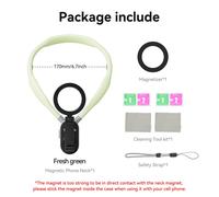 TELESIN-Support de cou magnétique à dégagement rapide,accessoires pour téléphones intelligents,iPhone 15,14,13,12,11,10,Samsung,Huawei,Xiaomi - Type Green
