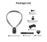 TELESIN-Support de cou magnétique en silicone à dégagement rapide pour GoPro,accessoires pour caméra d'action- With phone clip -B