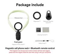 Telesin¿Support De Cou Magnétique En Silicone À Dégagement Rapide,Pour Iphone 15 14 13 12 11 Samsung Huawei Xiaomi,Accessoires De Téléphone Intelligent.Green Remote Set.