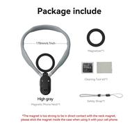Telesin¿Support De Cou Magnétique En Silicone À Dégagement Rapide,Pour Iphone 15 14 13 12 11 Samsung Huawei Xiaomi,Accessoires De Téléphone Intelligent.Grey.