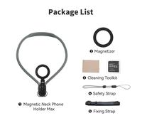 TELESIN-Support de cou magnétique en silicone,dégagement rapide,support pour iPhone 15,14,13,12,11,10,Samsung,Huawei,Xiaomi,accessoires de téléphone,Max - Type Grey