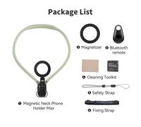 TELESIN-Support de cou magnétique en silicone,dégagement rapide,support pour iPhone 15,14,13,12,11,10,Samsung,Huawei,Xiaomi,accessoires de téléphone,Max - Type Green Remote Set