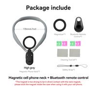 TELESIN-Support de cou magnétique en silicone,support à dégagement rapide pour iPhone 15,14,13,12,11,10,Samsung,Huawei,Xiaomi,accessoires de téléphone - Type Grey Set