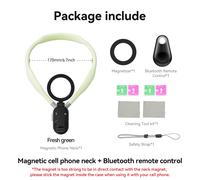 TELESIN-Support de cou magnétique en silicone,support à dégagement rapide pour iPhone 15,14,13,12,11,10,Samsung,Huawei,Xiaomi,accessoires de téléphone - Type Green Set