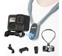 TELESIN Support de cou magnétique pour téléphone Go Pro, support de téléphone à libération rapide, support d'angle flexible pour GoPro Hero 13-5 Insta360 X5 X4 X3 Osmo Nano Action 3 4 5 Pro 6 iPhone