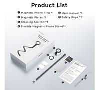TELESIN-Support de téléphone magnétique flexible en silicone,pour iPhone 15 14 13 12 11 Pro Promax HUAWEI SAMSUNG XIAOMI - Type Black