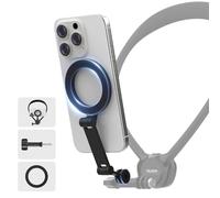 TELESIN Support de téléphone magnétique pour iPhone Android, Tige rotative à Trois Sections, Support de Selfie POV/Vlog Mains Libres, Support de Cou pour téléphone Portable, avec Corde Anti-Perte