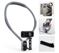 TELESIN° Support de Téléphone pour Le Cou, Support Cou POV/Vlog pour Téléphone avec Clip Téléphone, Support de Téléphone Mains Libres pour Le Cou pour iPhone Samsung et Tous Les Téléphones (Grey)
