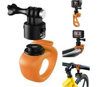 TELESIN Support flexible à dégagement rapide pour guidon de vélo, accessoires de montage pour caméras d'action GoPro Insta360 Ace Pro DJI Action Camera Mount (orange, libération rapide)