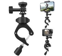 TELESIN Support Guidon 360° pour Caméra d'action et Smartphone, Vélo Moto | Pour GoPro Hero13-5/Max, Insta360, DJI Osmo Pocket et smartphone, fixation réglable pour guidon, rétroviseur et tube