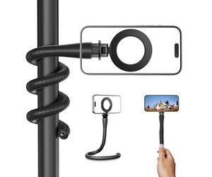 TELESIN° Support Magnétique Flexible pour Téléphones, Support Portable Magsafe pour Selfie Stick pour Le Shopping, Le Tapis Roulant, La Poussette, Compatible avec Phones/Action Camera (Noir)