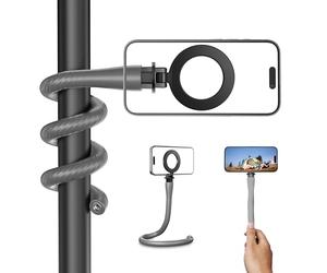 TELESIN° Support Magnétique Flexible pour Téléphones, Support Portable Magsafe pour Selfie Stick pour Le Shopping, Le Tapis Roulant, La Poussette, Compatible avec iPhone/Android/Go Pro, etc (Grey)
