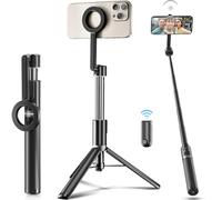 TELESIN° Support Magnétique Portable pour Selfie avec Anneau Lumineux Magnétique Ajustable Rechargeable à 3 segments pour iPhone 15, 14, 13, 12 Series Pro Max et Téléphones Android Fonction Magnétique