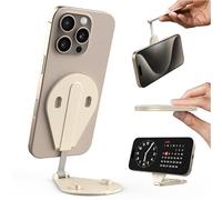 TELESIN° Support magnétique pour téléphone portable 4 en 1, rotatif à 300 °, support de téléphone fin en aluminium, poignée pliable, support de téléphone pour bureau/vlog/photographie/selfie/voyage