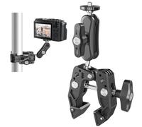 TELESIN Support Super Clamp pour Moniteur Caméra Guidon Vélo avec Rotule 360 Bras Magique avec Adaptateur de Port d'Extension 1/4" 3/8" pour GoPro Insta360 DJI Canon Nikon DSLR Action Caméra
