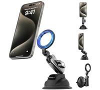 TELESIN° Support Telephone Voiture Magnétique, Porte Telephone pour Pare-Brise de Voiture, 360° Rotation Support Voiture de Tableau de Bord pour Magsafe, Support Telephone Voiture pour iPhone Android